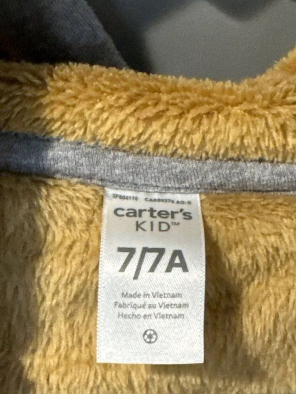 Carter's Kid Blue Full Zip-Up Lined Hooded Sweatshirt Jacket Size 7/7A